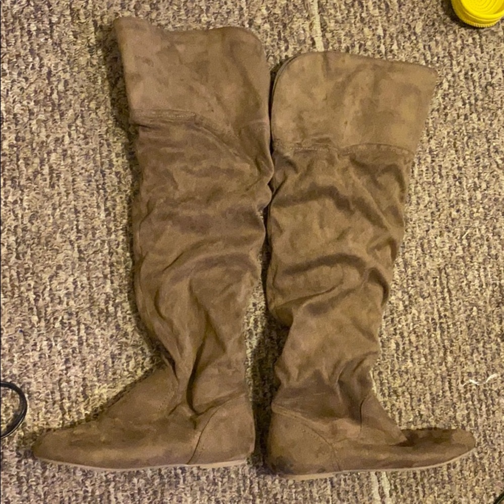 brown knee high boots